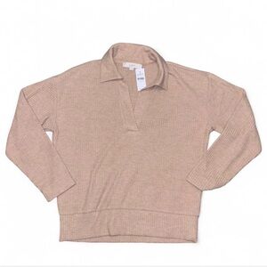 LOFT Women's Cream Knit Polo SweaterNWT